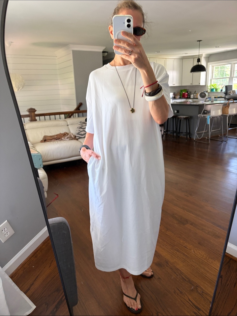 H&M White Maxi Tee Dress - Clean Minimalist Silhouette